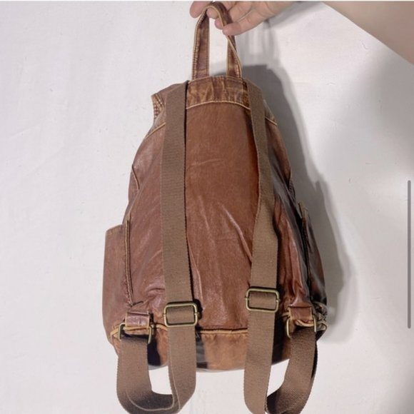 Vintage Y2K Mossimo Brown Faux Leather Backpack main image 5